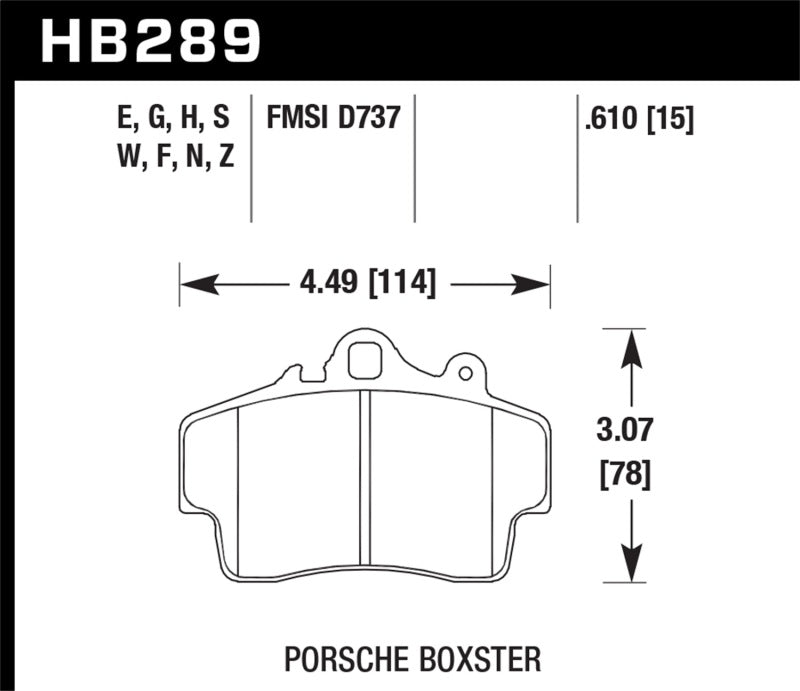 Hawk 97-08 Porsche Boxster HPS 5.0 Front Brake Pads