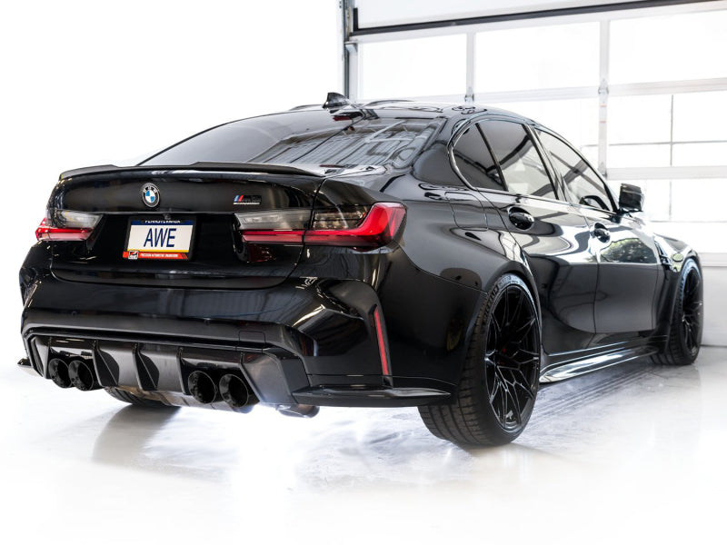 AWE Track Edition Catback Exhaust for BMW G8X M3/M4 - Diamond Black Tips