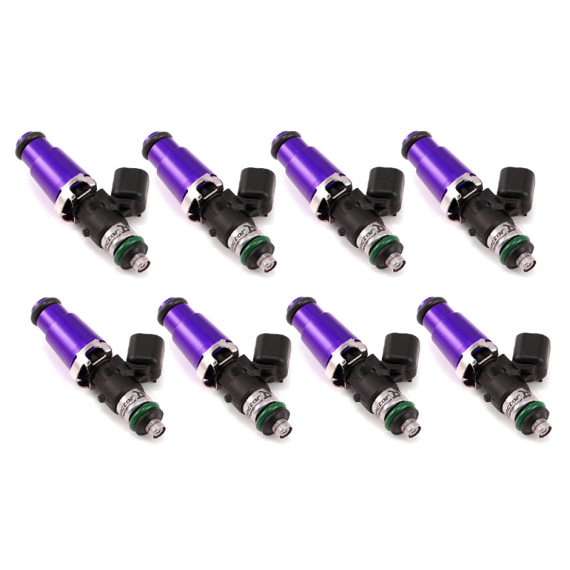 Injector Dynamics 1700cc Injectors - 60mm Length - 14mm Purple Top - 14mm Lower O-Ring (Set of 8)