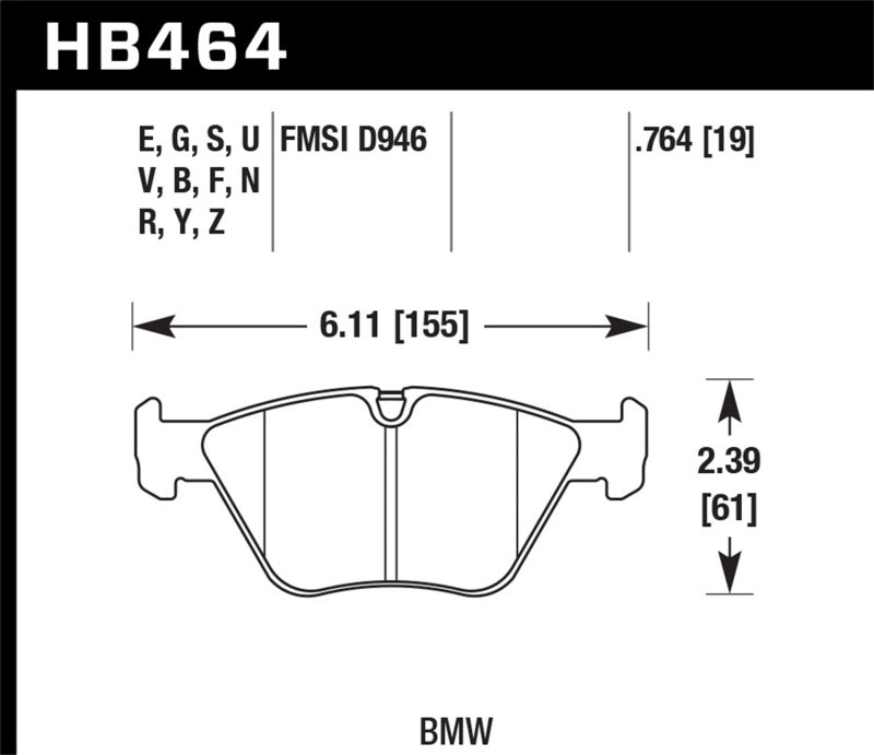 Hawk BMW 330Ci/330i/330Xi/M3/X3/Z4 HT-10 Front Race Pads