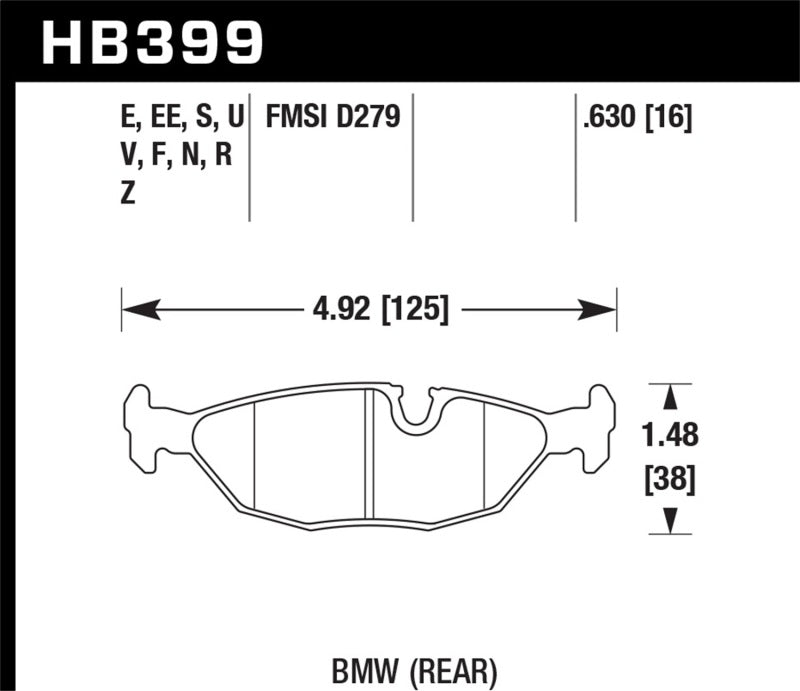 Hawk 84-4/91 BMW 325 (E30) HT-10 Rear Race Pads (NOT FOR STREET USE)