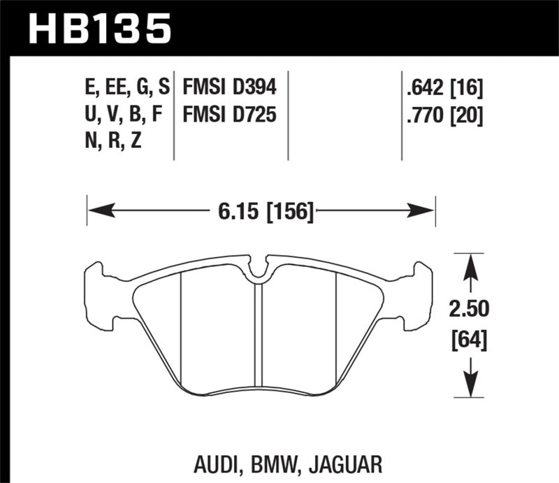 Hawk 1997 BMW E36 M3 Blue 9012 Race Front Brake Pads