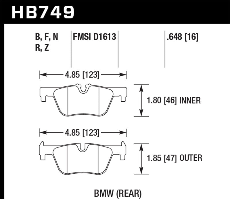 Hawk 13-14 BMW 328i/328i xDrive / 2014 428i/428i xDrive PC Rear Brake Pads