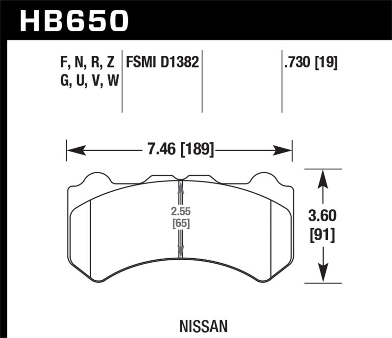 Hawk 09-11 Nissan GT-R DTC-60 Motorsports Front Brake Pads